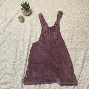 Burgundy felt overalls